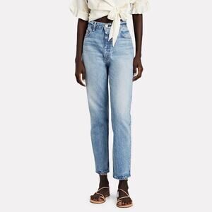 Moussy Vintage Glen Boy Straight High Waisted Barrel Jeans Size 26 Minimalist
